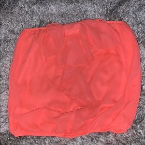 Coral tube top